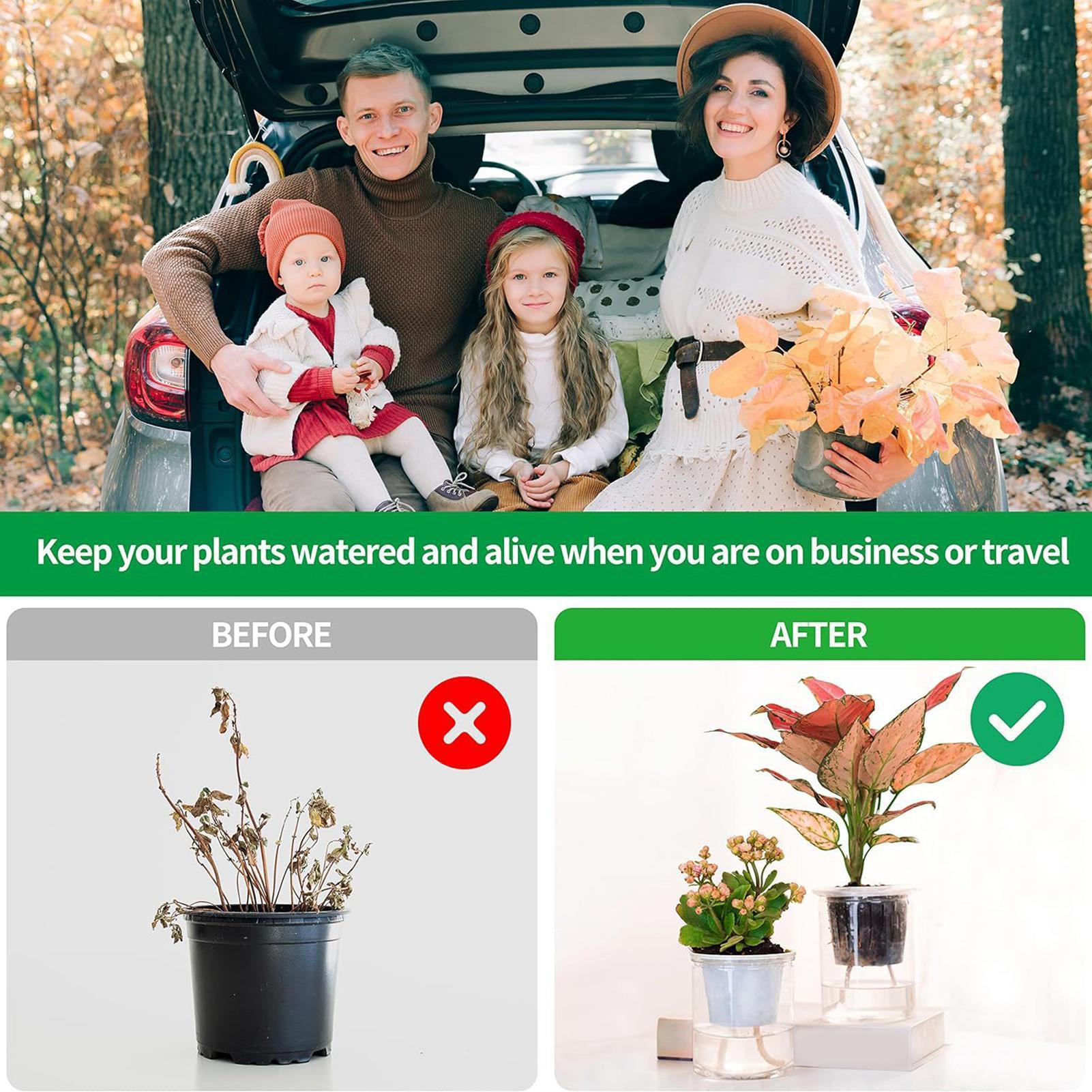 Self-Watering Planter - 植物用芯材 自動給水用 2ピース自動給水器 ロープ植木鉢用 毛細管給水システム 花鉢プランター屋内用