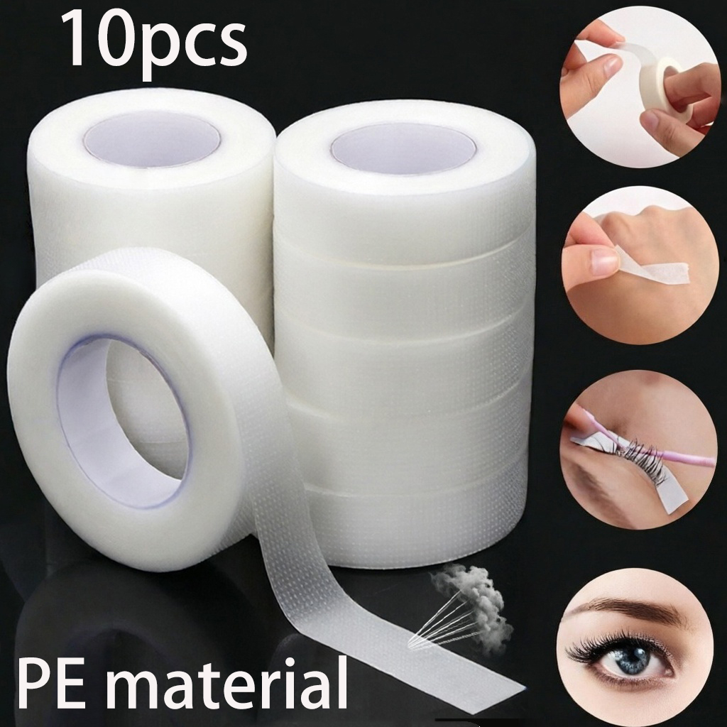 Grafting Tape - 10 ロール 9 メートル PE まつげエクステンションテープ通気性のある微多孔性ラッシュテープ敏感肌用プロフェッショナルグラフティングメイクアップツールキット