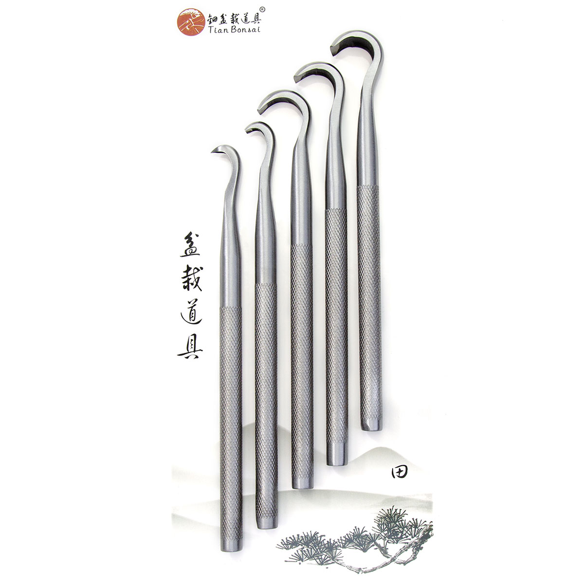 Bonsai Tool Set - 盆栽彫刻ツールセット CT-A 5Cr15MoV合金鋼鍛造 天盆栽盆栽道具