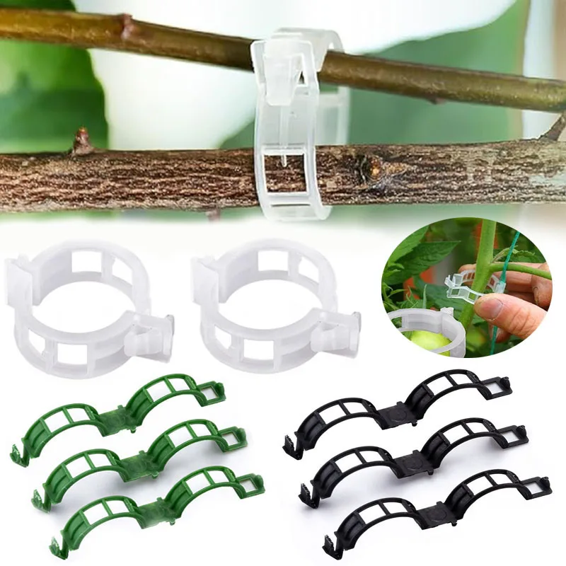 Gardening Tools For Vines - 100 個植物固定クリップ再利用可能な植物野菜つる接続固定ツール野菜トマト接ぎ木保護ガーデン用品