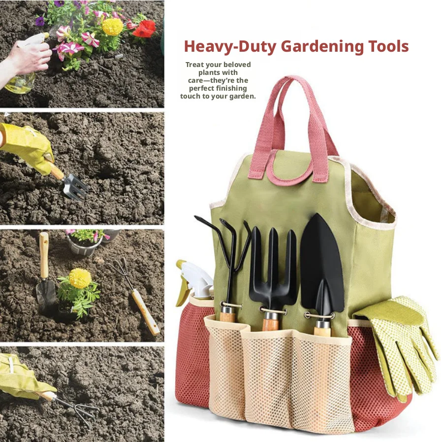 Gardening Tools Gift Set - 屋外庭園用植栽道具9点セット、園芸工具セット、ハサミギフト、園芸用品