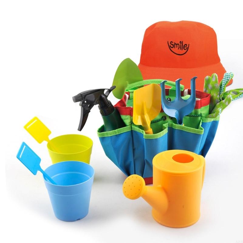 Gardening Tools Toddler - 丸みを帯びたエッジとステンレス鋼のヘッドを持つ幼児用ガーデニングツール子供ミニチュアガーデンアクセサリー A2UB