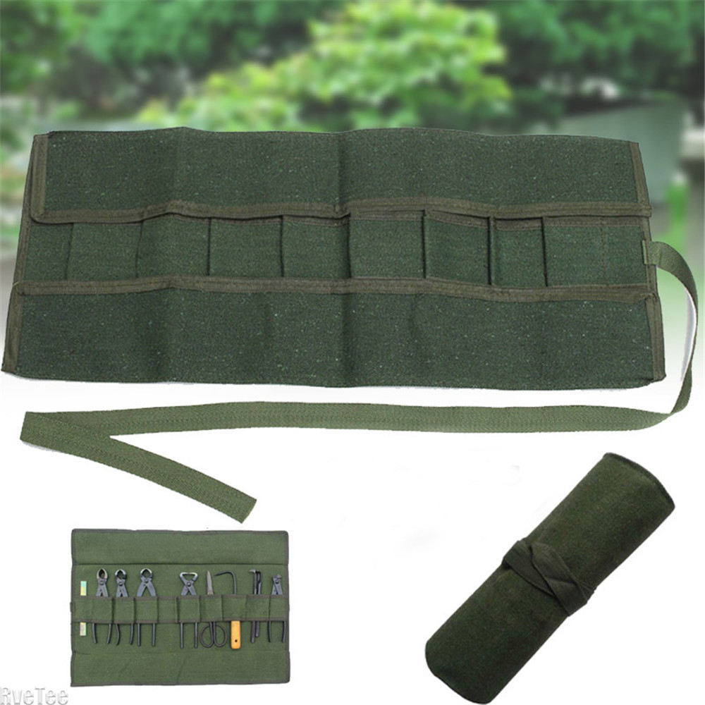 Bonsai Tool Set - 日本の盆栽ツール収納パッケージ、ロールバッグ、キャンバスツールセットケース、600x430mm