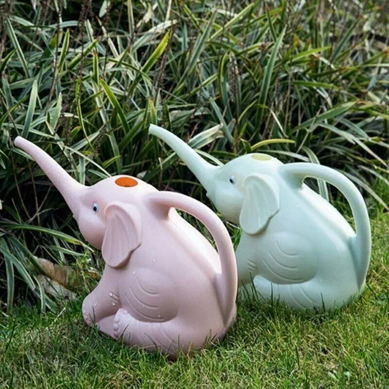 Gardening Tools Kids - かわいいプラスチック象の形じょうろ缶植物屋外灌漑ガーデニングツール機器ガーデン用品ホームアクセサリー