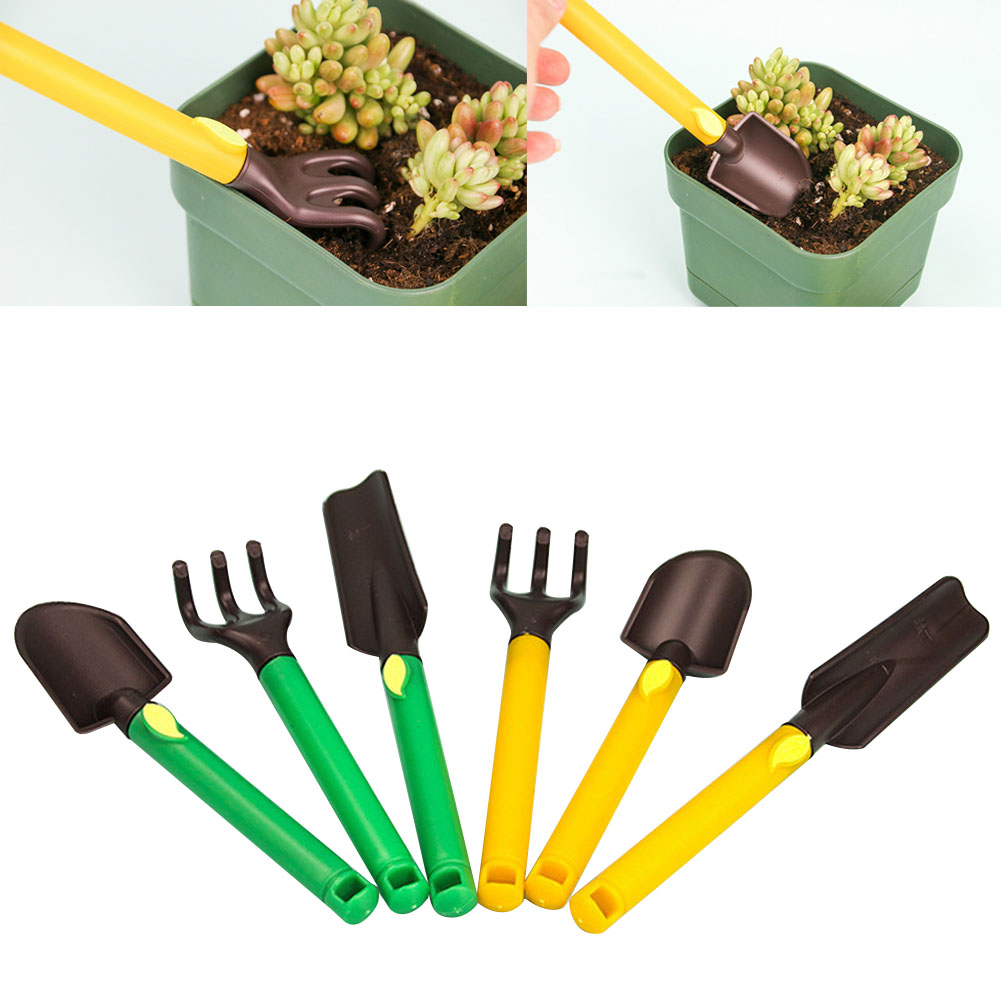 Gardening Tools Kids Set - 3 個子供用ガーデニングツールキットプラスチック安全ガーデニングツール鍬熊手シャベルガーデニングツールプラスチック安全ミニかわいい耐久性