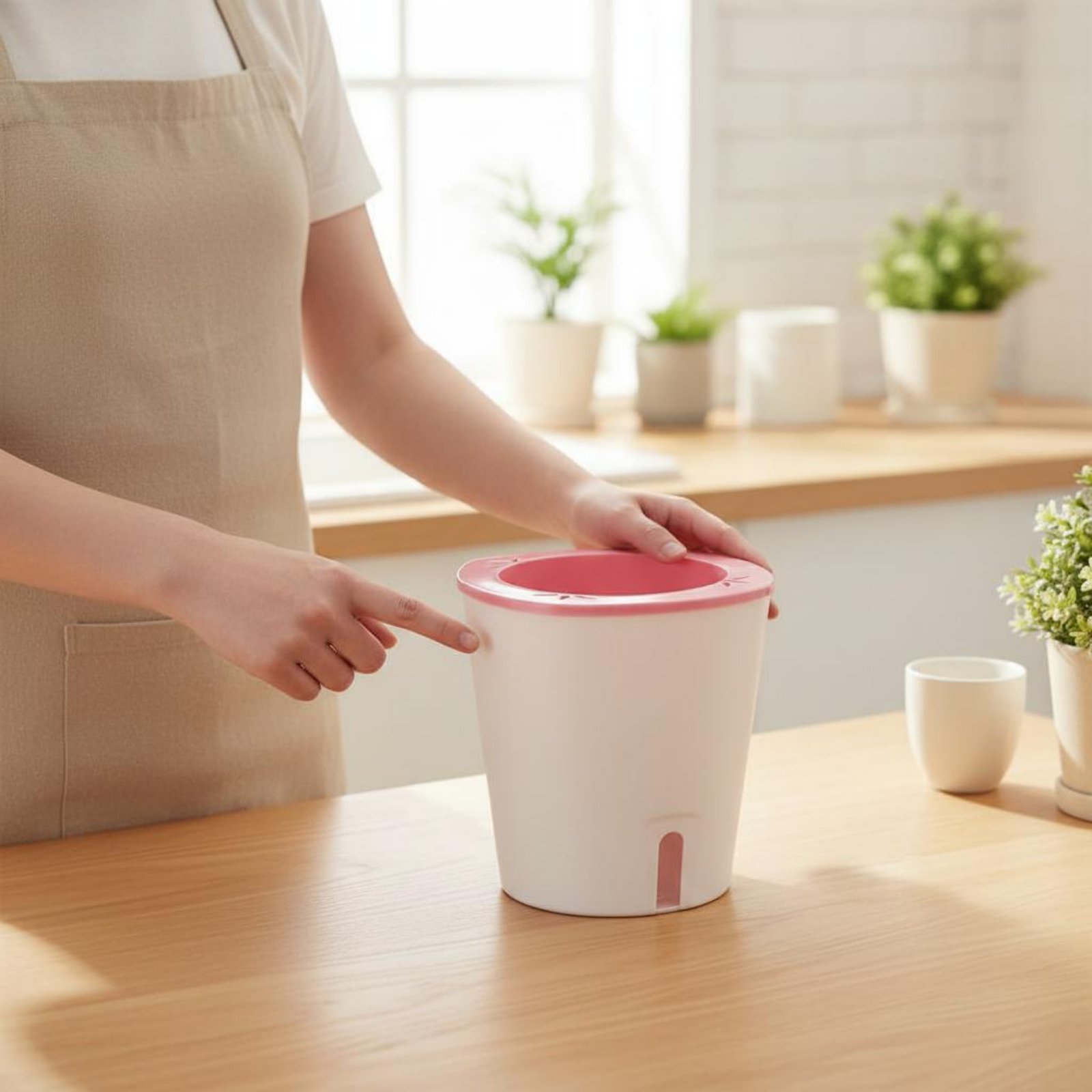 Self-Watering Planter - 自動給水プランター 大型自動給水ポット 水貯蔵プランター 水耕栽培用ガーデンコンテナ 軽量 屋外用