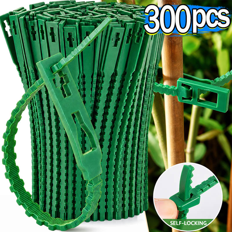 Gardening Tools For Vines - 再利用可能なガーデンケーブルタイ、植物、つる性植物、低木用サポートファスナー、ロック式ナイロン調整可能なジッパーケーブルタイ、オーガナイザーツール