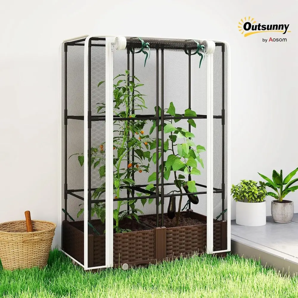 トレリス付き高床式菜園、46.5トマトサポート、排水機能付き - Self-Watering Planter のレビューと価格