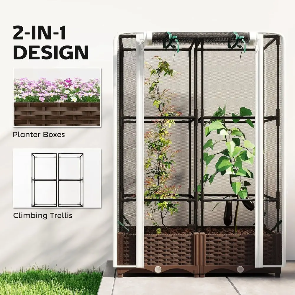 トレリス付き高床式菜園、46.5トマトサポート、排水機能付き - Self-Watering Planter のレビューと価格