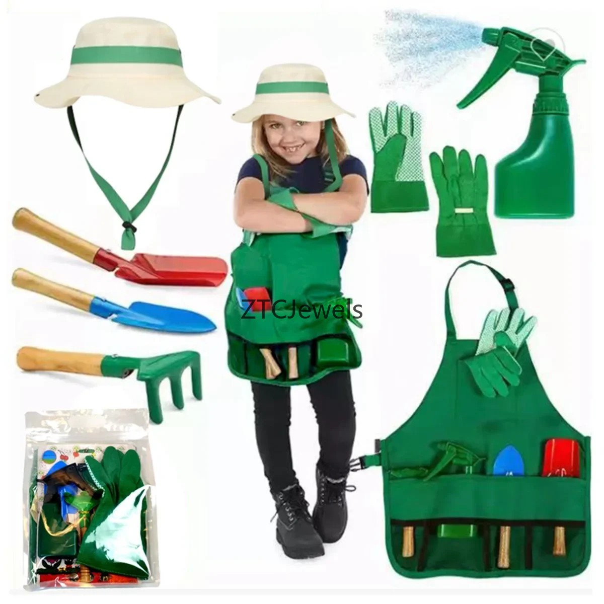 キッズガーデンエプロンツールセット 手袋付き 女の子用コスプ - Gardening Tools Kids Set のレビューと価格
