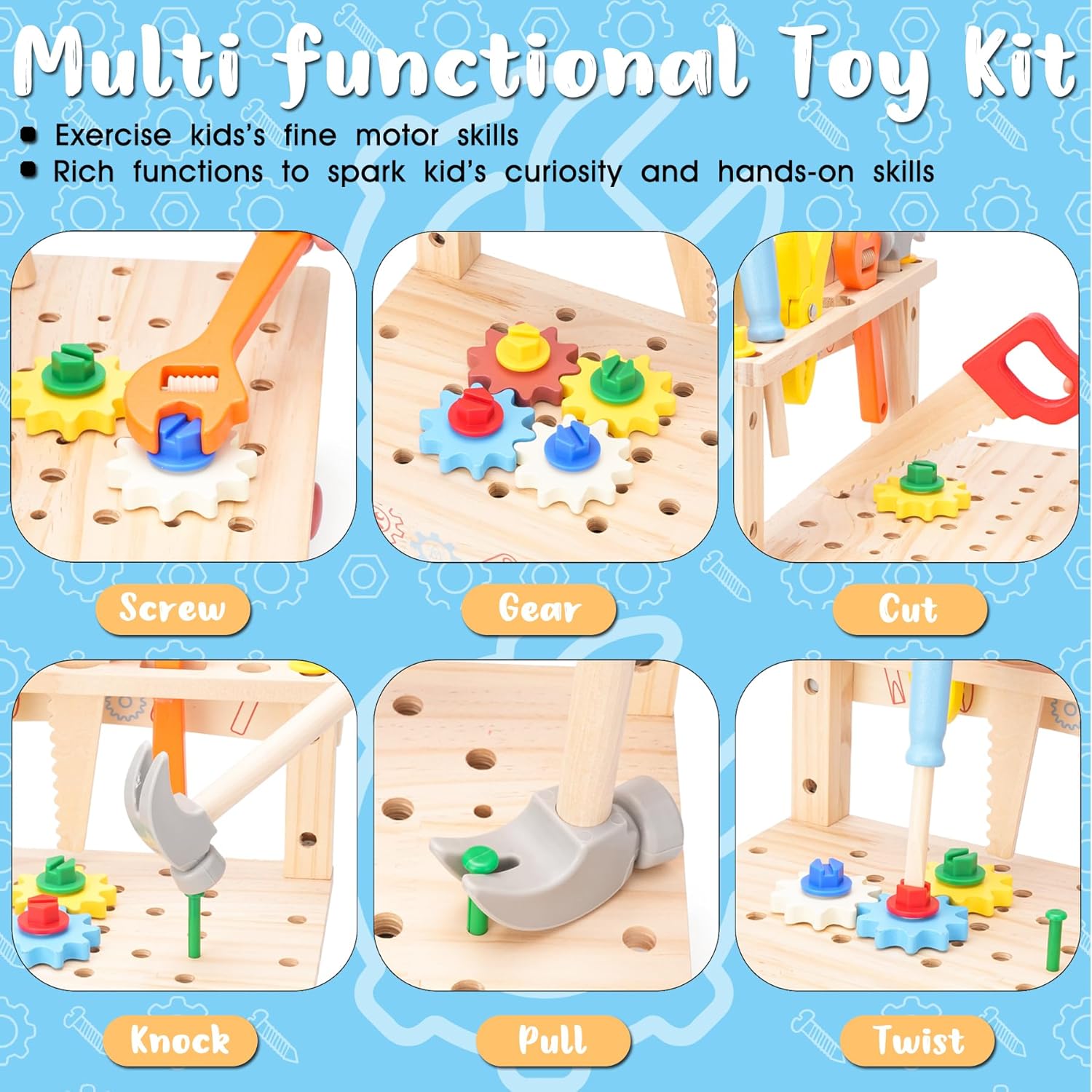 子供用木製ツールベンチ、モンテッソーリ教育ごっこ遊び建設玩具 - Gardening Tools Toddler のレビューと価格