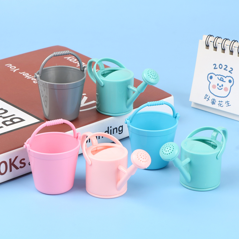 2 ピース/セットプラスチックドールハウスミニチュアバケツじ - Gardening Tools Kids Set のレビューと価格