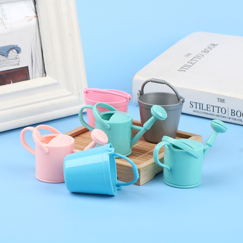 2 ピース/セットプラスチックドールハウスミニチュアバケツじ - Gardening Tools Kids Set のレビューと価格