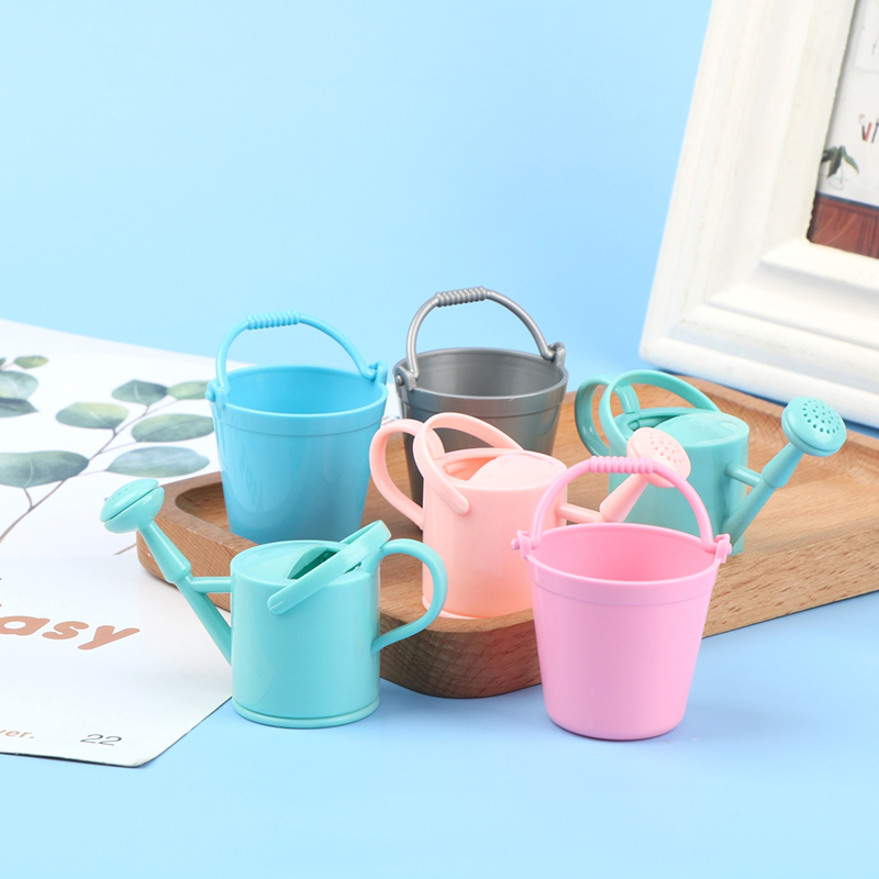 2 ピース/セットプラスチックドールハウスミニチュアバケツじ - Gardening Tools Kids Set のレビューと価格