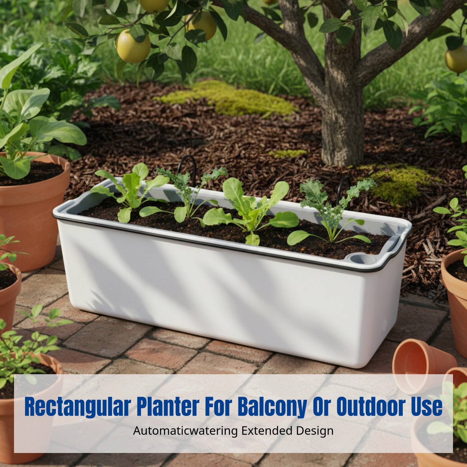 バルコニー吊り下げ式フラワーポット長方形自動給水プランター、 - Self-Watering Planter のレビューと価格