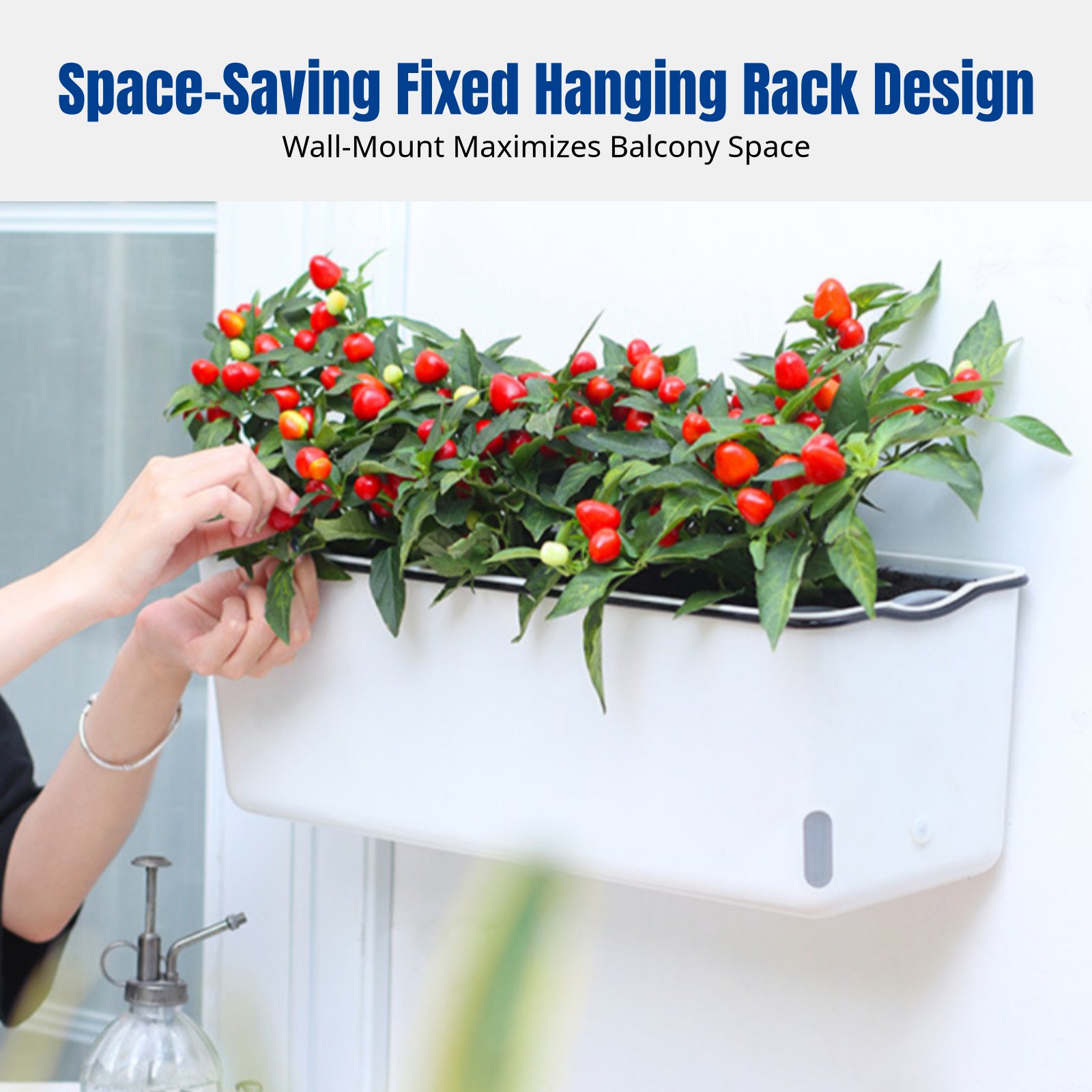 バルコニー吊り下げ式フラワーポット長方形自動給水プランター、 - Self-Watering Planter のレビューと価格