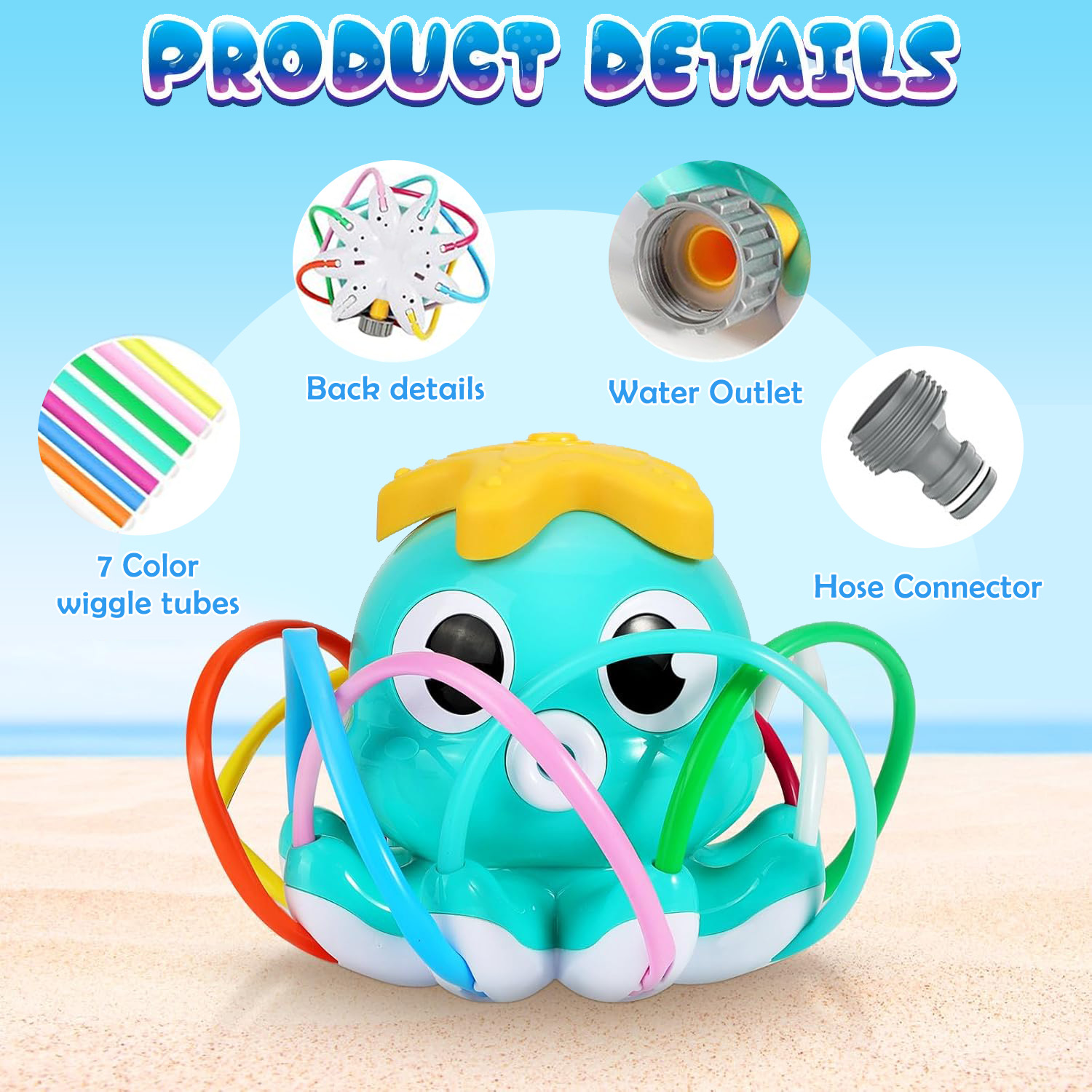 タコ型スプリンクラー 水遊び 屋外おもちゃ 裏庭 ガーデン  - Gardening Tools Kids のレビューと価格