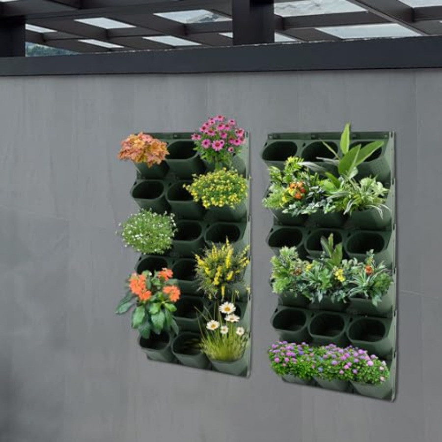 36スロット自動給水壁掛けプランター、屋内/屋外用、ミリタリ - Self-Watering Planter のレビューと価格