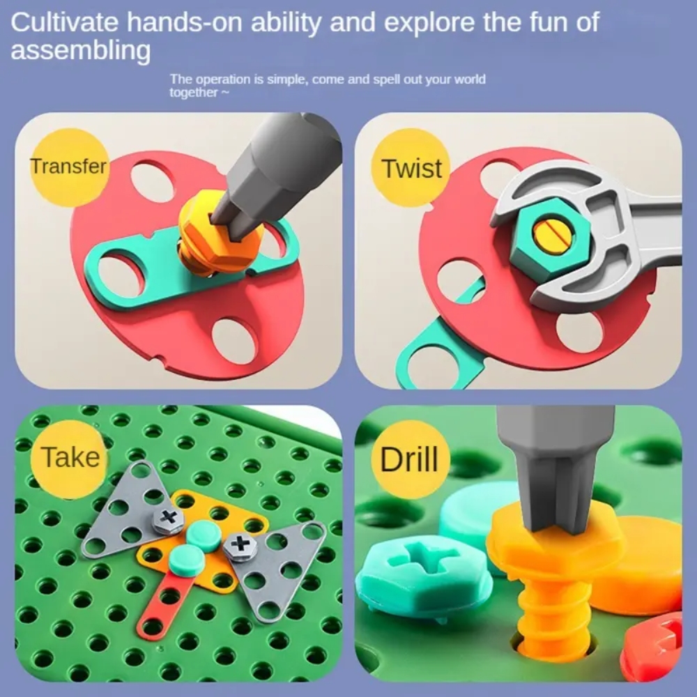 450個の子供用STEMドリルセット クリエイティブモザイク - Gardening Tools Kids Set のレビューと価格
