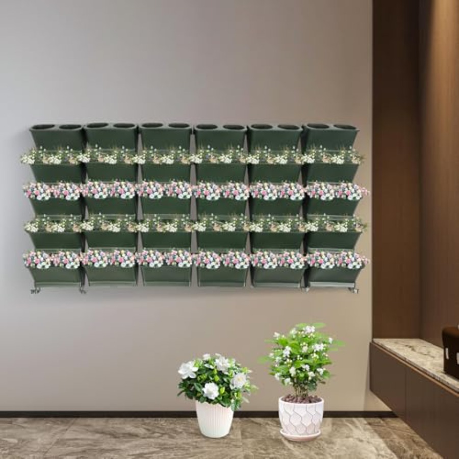 バルコニーや庭用の垂直壁掛けプランター、耐久性のある生地製、 - Self-Watering Planter のレビューと価格