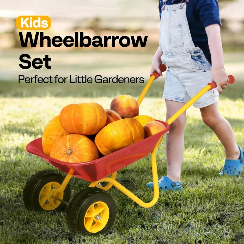 子供用手押し車 ガーデンカート 幼児用ガーデニングツールセッ - Gardening Tools Kids Set のレビューと価格